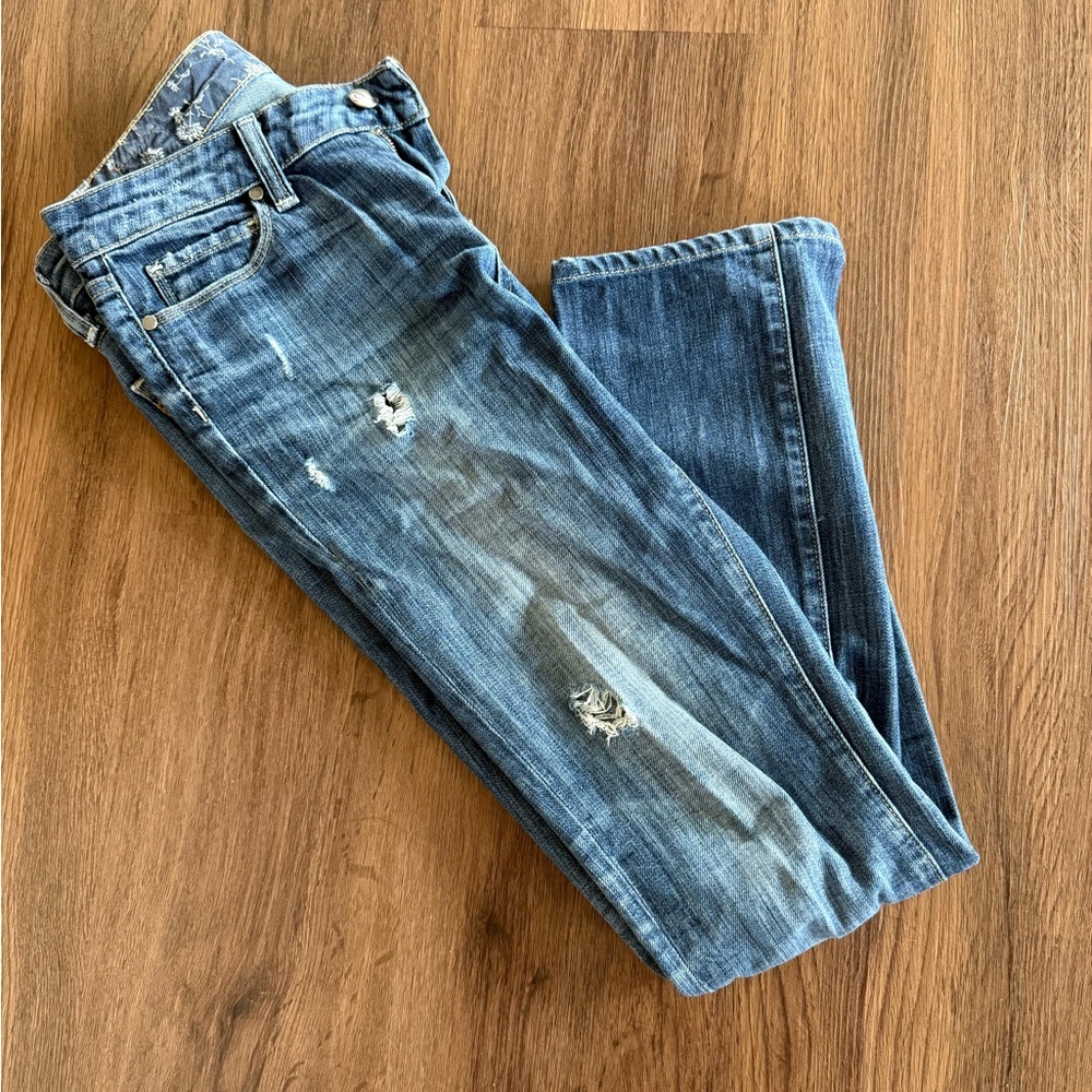 Paige Skyline Distressed Blue Jeans